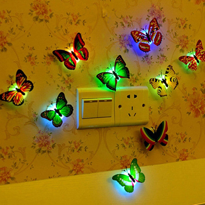 10 Pcs Butterfly LED Adhesive Wall Decorative Light Beautiful Butterfly LED Light